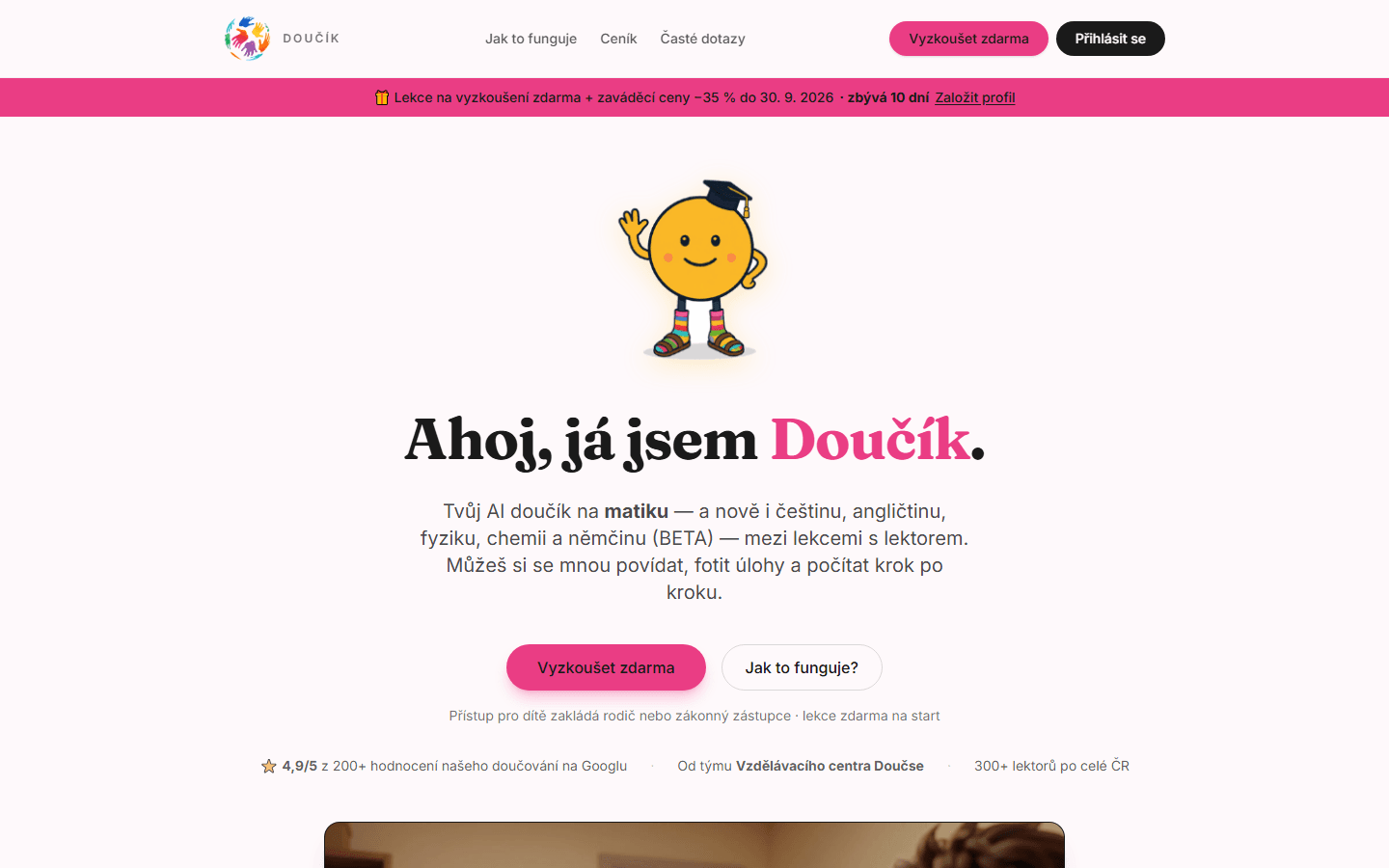 Náhled webu Doučík